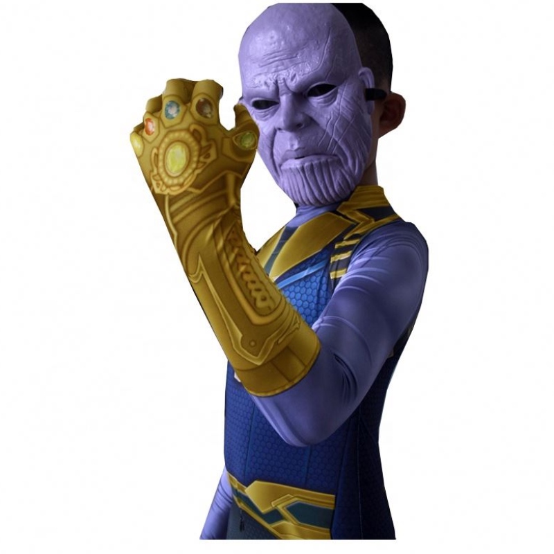 Fabriksförsörjning Purple Skin Infinity War Halloween TV&Film Props for Kids Thanos Dräkt med mask