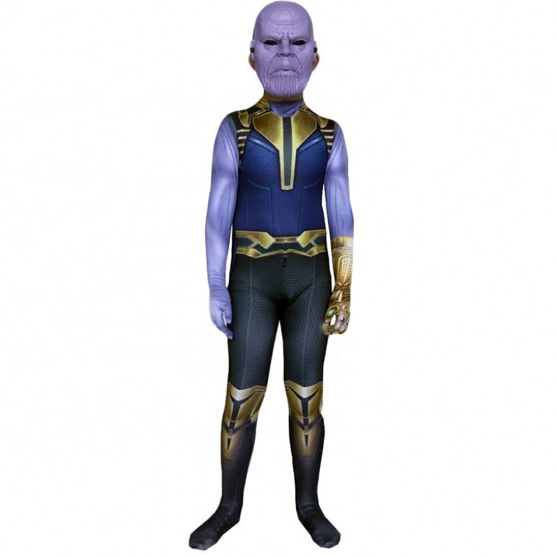 Fabriksförsörjning Purple Skin Infinity War Halloween TV&Film Props for Kids Thanos Dräkt med mask