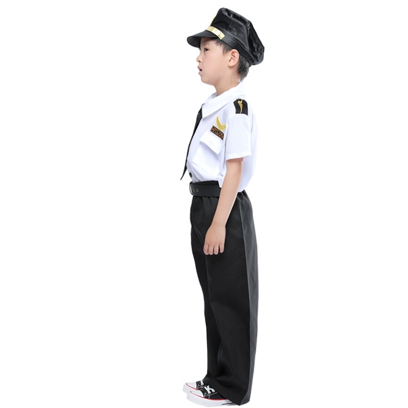 Klä upp Deluxe Children Pilot Costume Set Young Captain Rolle Play Suit