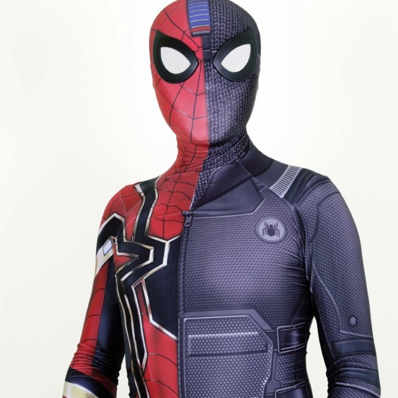 Spandex stealth sömnad superhjälte fantastisk spindel man jumpsuit halloween cosplay sätter spindel man kostym för män&kids
