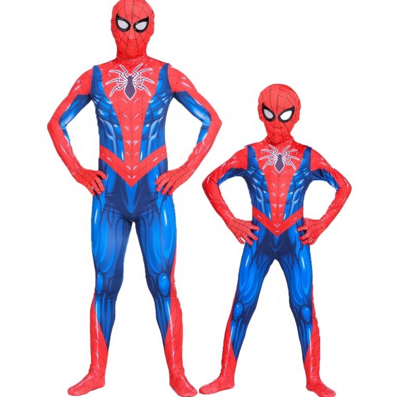 3D Print Polyester Tights for Kids Halloween Party Cosplay Spiderman Costume With Mask