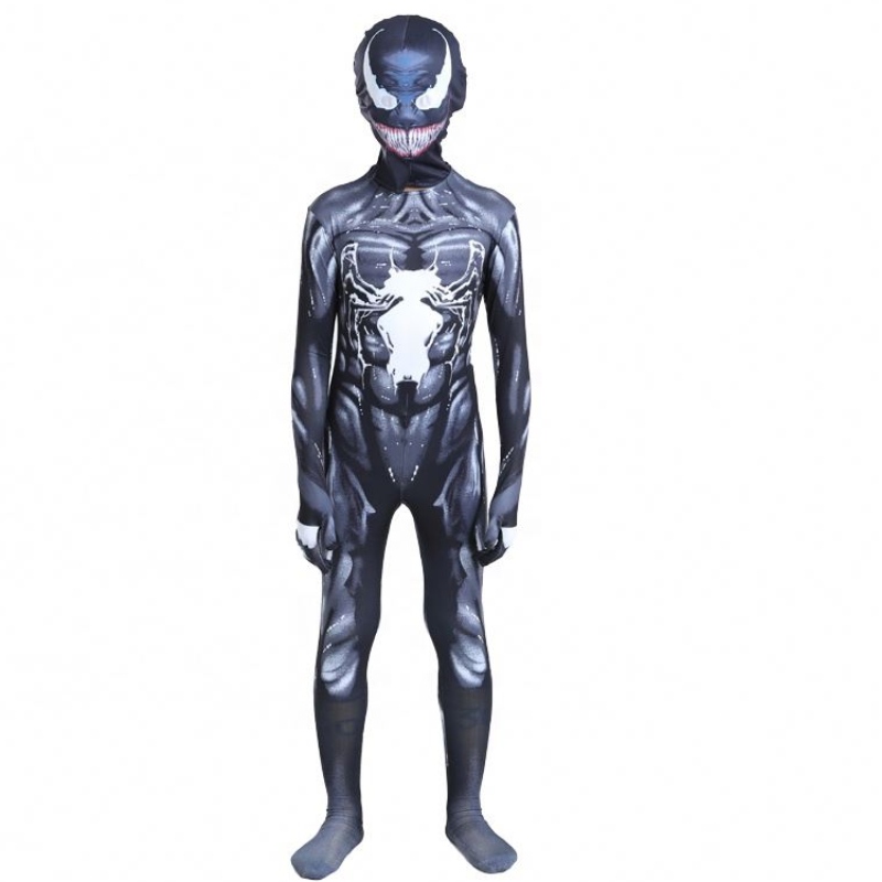 Svart muskel bodysuit vuxna pojkar superhjälte actionfigur jumpsuit spiderman halloween cosplay skorpion gift till salu kostymer