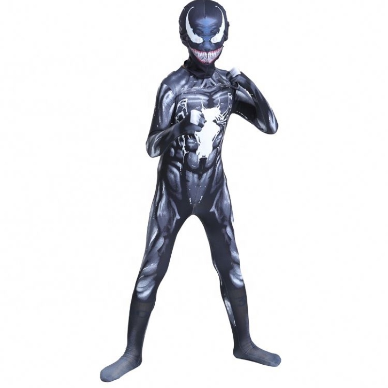 Svart muskel bodysuit vuxna pojkar superhjälte actionfigur jumpsuit spiderman halloween cosplay skorpion gift till salu kostymer