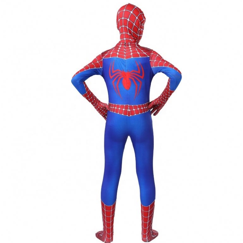 Zip Up Classic Movie Anime Tight Jumpsuit för Halloween Carnival Amazing Spiderman Cosplay Costume For Kids With Face Mask