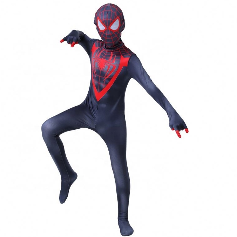 Ny design Halloween Carnival Spiderman No Way Home Cosplay Black Zentai Jumpsuit Spiderman Costume For Kids With Face Mask