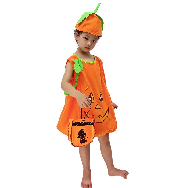 Tvådelar Halloween Party Lovely Pumpkin Cosplay Costume Baby Barn Fancy Dress Stage Performance Suit