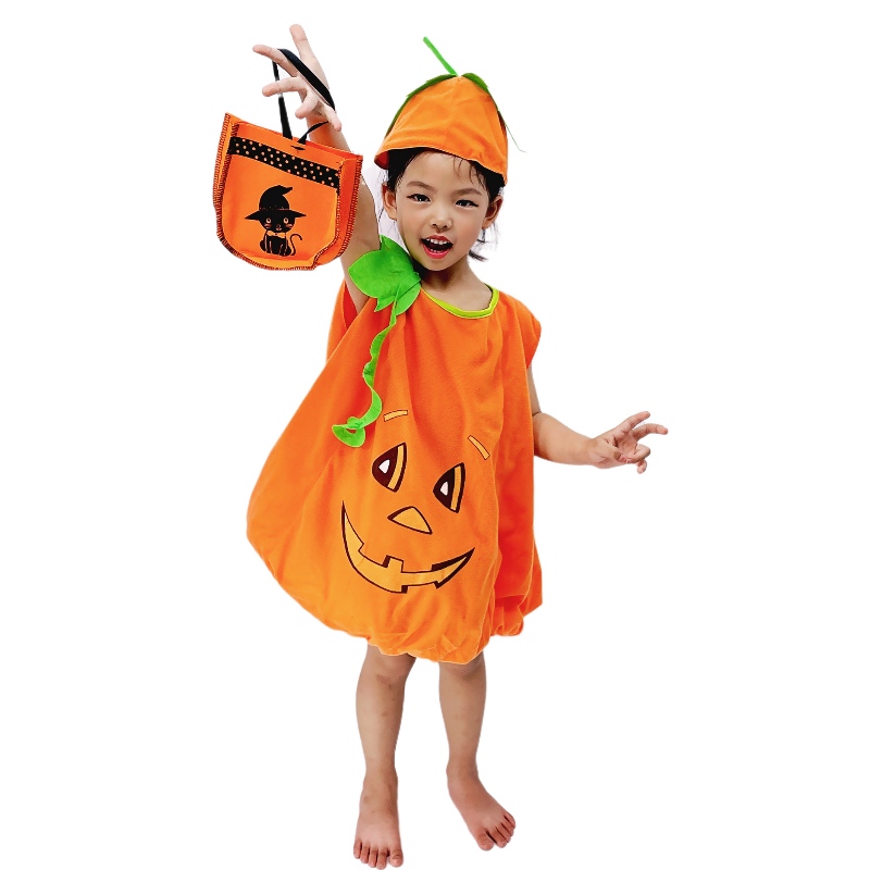 Tvådelar Halloween Party Lovely Pumpkin Cosplay Costume Baby Barn Fancy Dress Stage Performance Suit