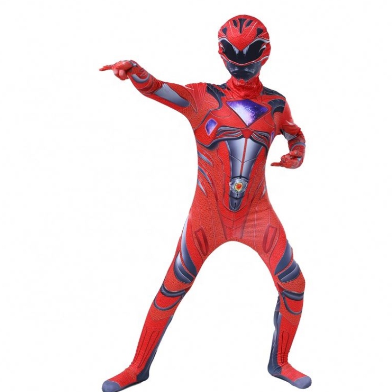 Flera färger Fem Beast Jumpsuit Halloween Carnival Party Cosplay Power Ranger Costume For Kids Boys
