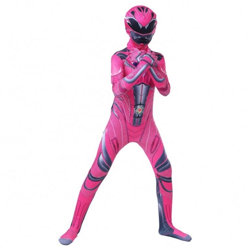 Het Comic Cartoon Character Halloween Party Power Ranger Costume With Face Mask for Kids Girls