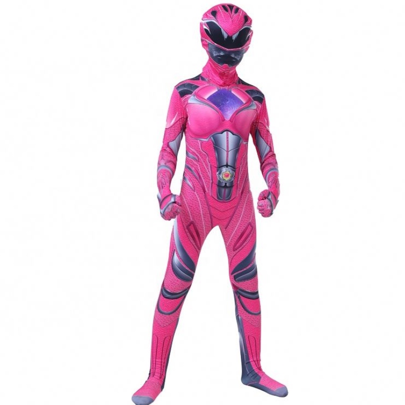 Het Comic Cartoon Character Halloween Party Power Ranger Costume With Face Mask for Kids Girls