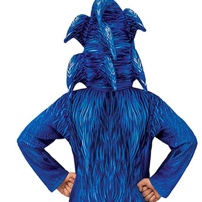 Halloween Party Game Cosplay Children Blue Sonic Jumpsuit Cartoon Sonic The Hedgehog Costume