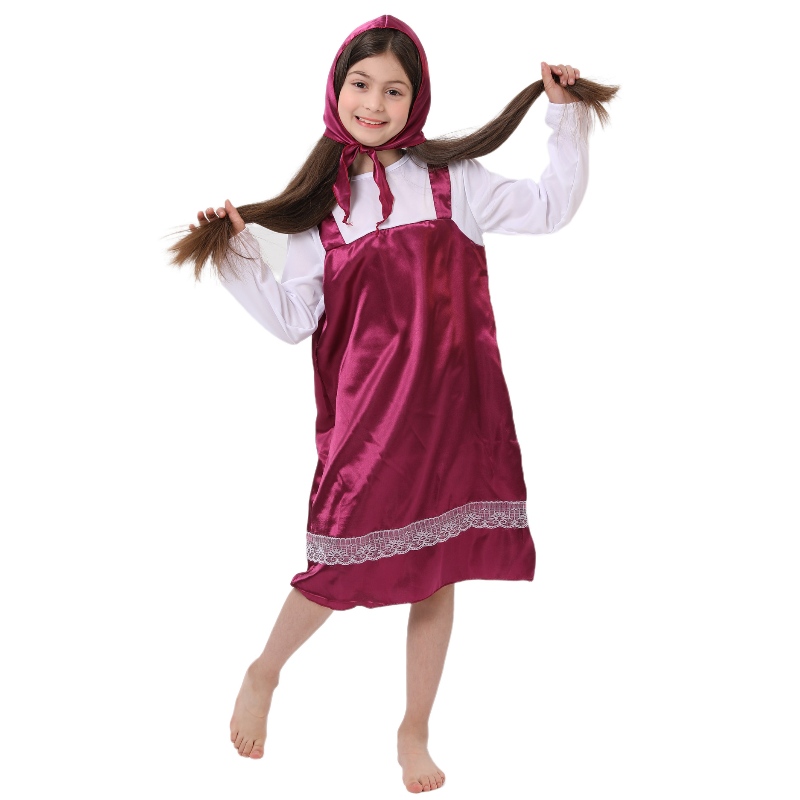 Tecknad karaktär Masha kostym Halloween Little Red Riding Hoodie Party Carnival Costume