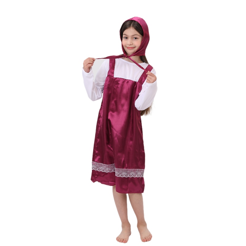 Tecknad karaktär Masha kostym Halloween Little Red Riding Hoodie Party Carnival Costume