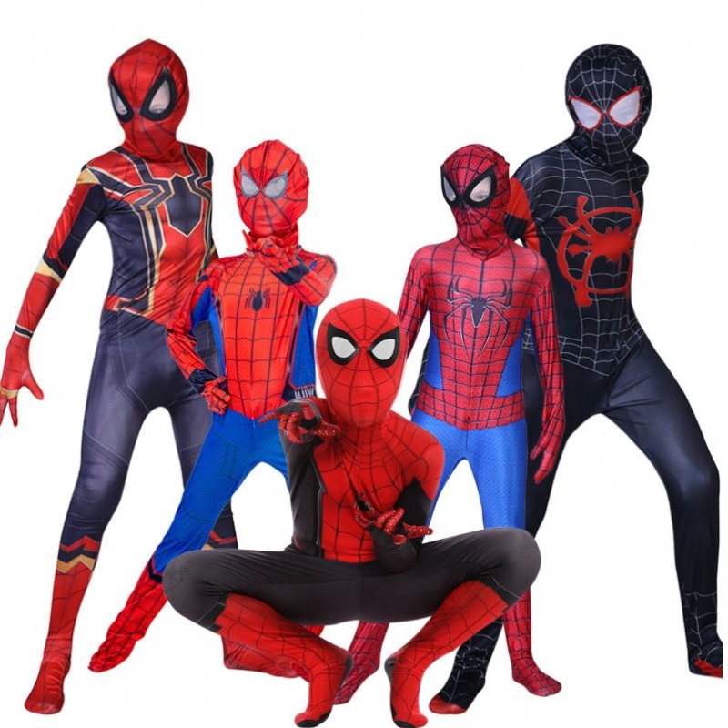 Spider Man Spiderman Costume Fancy Jumpsuit Adult and Children Halloween Cosplay Costume Red Black Spandex 3D Cosplay Clothing