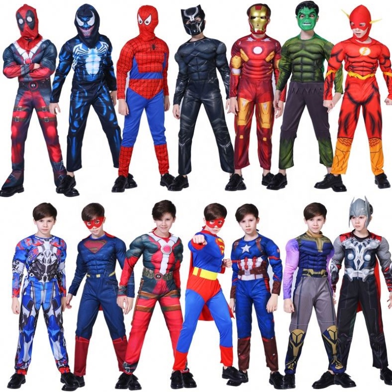 Factory Direct Children's Cosplay Costumes Kids Superhero Costumes Muscle Suit