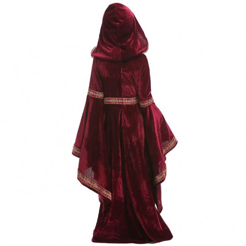 Europeiska medeltida Halloween Wine Red Vampire Children's Clothing Girls Party Vampire Witch Costumes