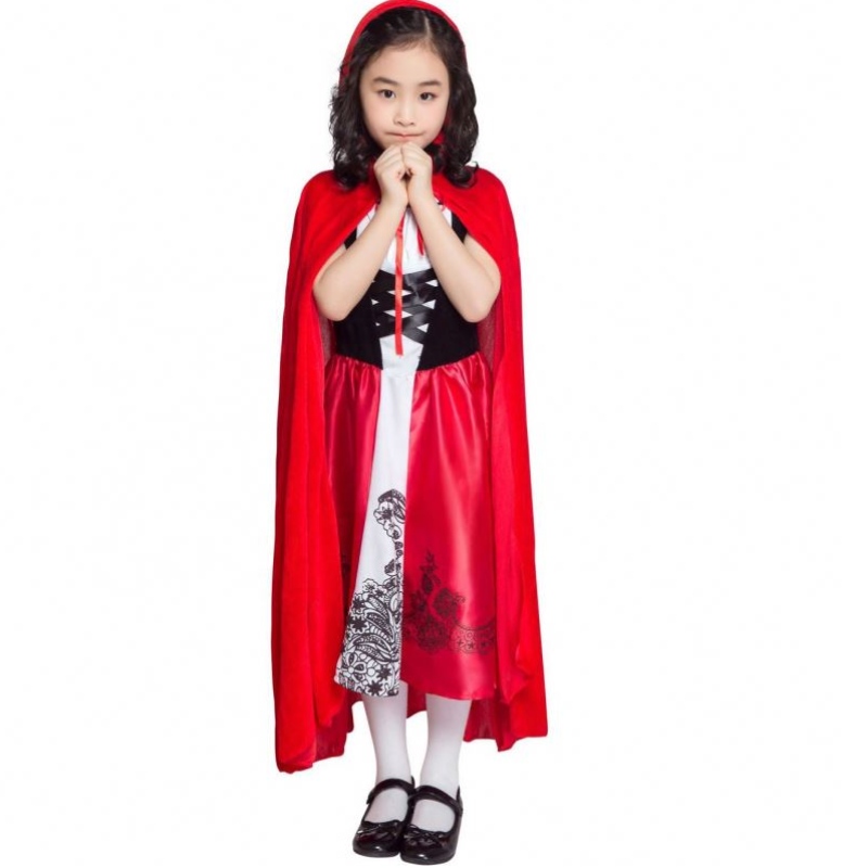 Barnens dagdräkter Halloween Children's Little Red Riding Hood Costume With Cape för barn