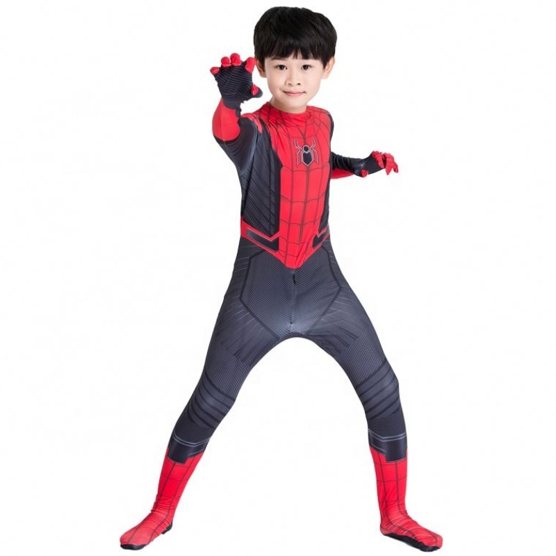 Amazon het försäljning grossist klassisk stil bästa pris tecknad röd svart kläder figura de accion anime barn spiderman kostym