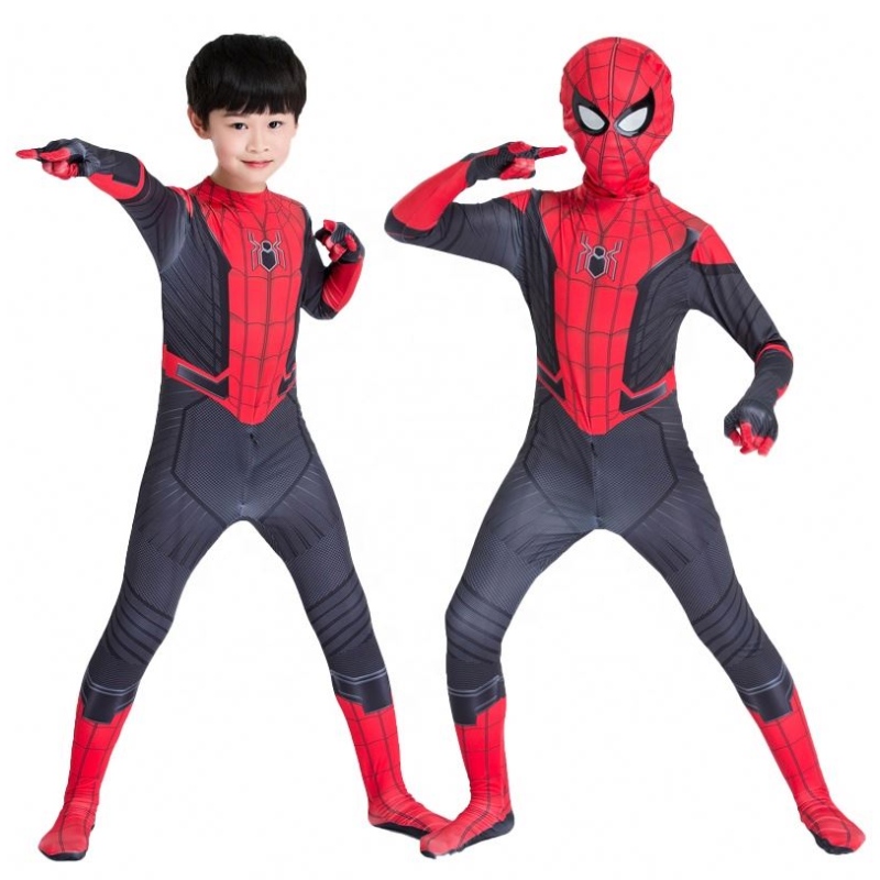 Amazon het försäljning grossist klassisk stil bästa pris tecknad röd svart kläder figura de accion anime barn spiderman kostym