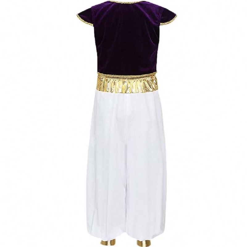 Halloween Aladdin Magic Lamp Cosplay Suits Cap ärmar Maistcoat Aladdin Prince Costume With Pants HCAL-010