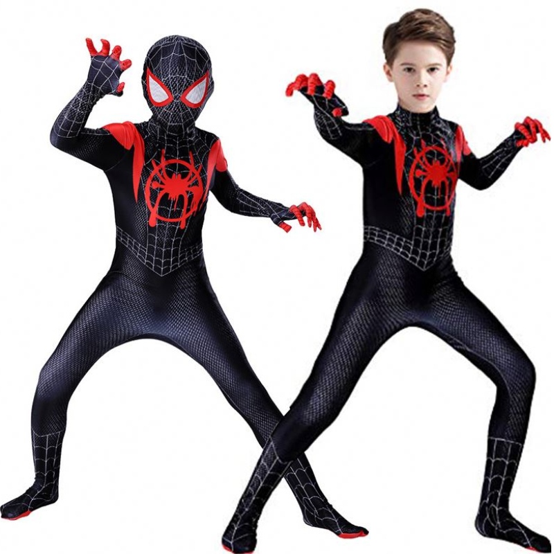 Tv&film cosplay costume zentai spiderman superhjälte bodysuit spandex kostym för barn skräddarsydd