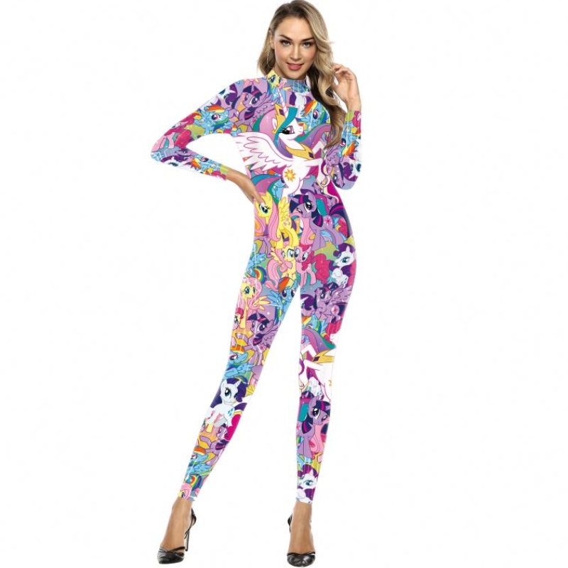 Tik tok söt olika stil unicorn poly 3d tryckkläder för kvinnor xmas halloween fest jumpsuit anime cosplay costume