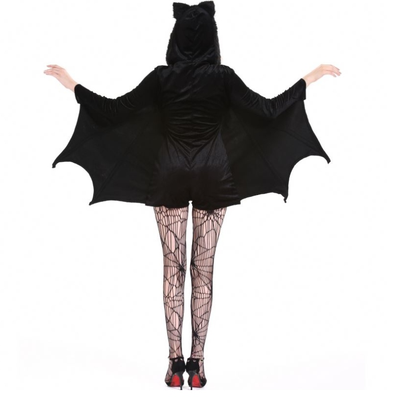 Kvinnor Cosplay Costume Bat Vampire Uniforms för Halloween Party Costume