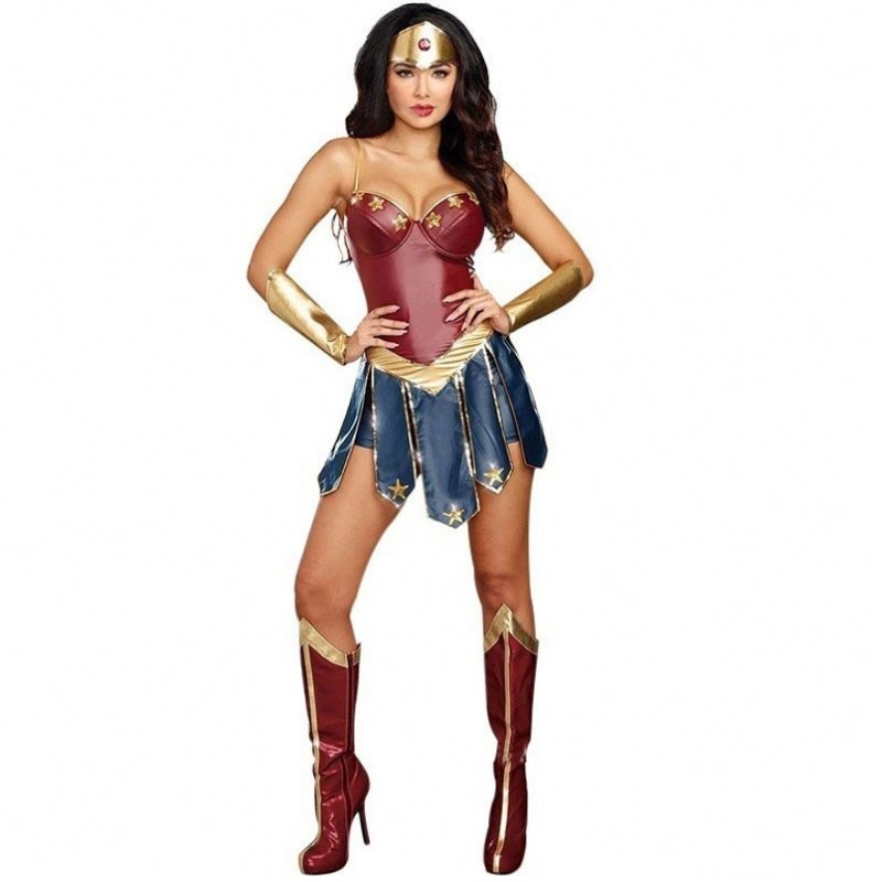 2021 Party Sexy Wonder Woman Halloween kostym för vuxen