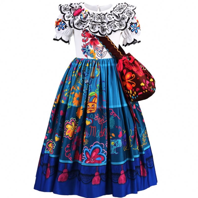 Baige Kids Mirabel Madrigal Movie Costume Halloween Carnival Cosplay Girls Birthday Festy Princess Encanto Dresses