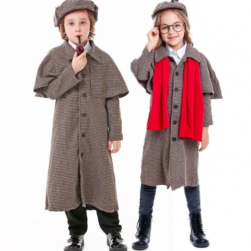 Girl Boy Detective Sherlock Holmes Rollspel Sherlock Holmes Costume för ChildHCBC-012