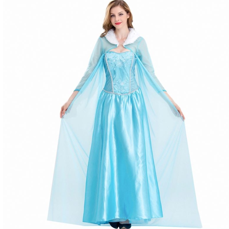 2022 Kläder Vuxna kostymkvinnor Döljer Snow Queen Elsa Costume för vuxen HCGD-056