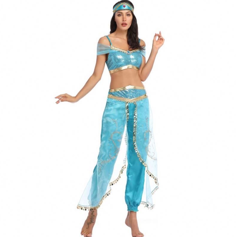 Hot Sales Halloween outfit Aladdin Magic Lamp Princess Jasmine Adult HCAL-012