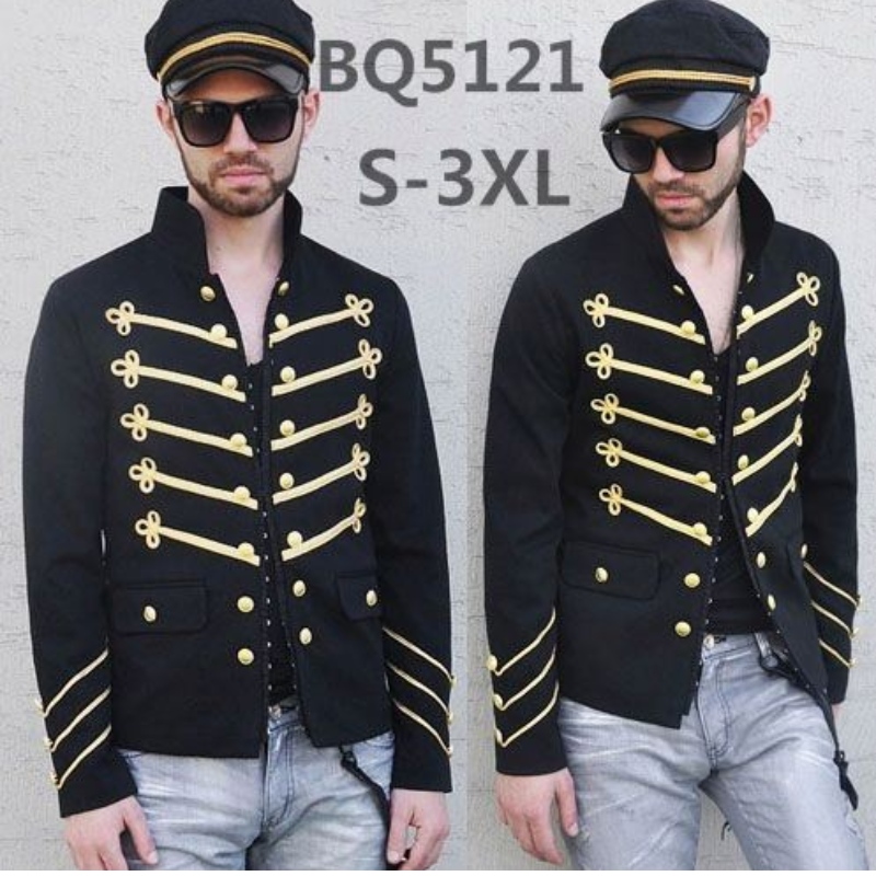 Gränsöverskridande 2022 Amazon New Fashion Stand Collar Men's Double Breasted Early Spring Long Sleeve Costumes