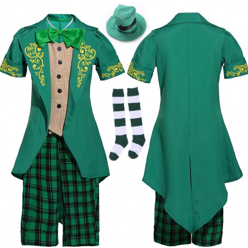 Barn Halloween Irish Elf Performance Uniform Outfit St. Patrick \\ 's Day Girl Leprechaun Costume DGHC-089