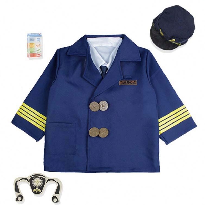 Boy Halloween Dress Up Set Kids Pilot Costume med tillbehör HCBC-006