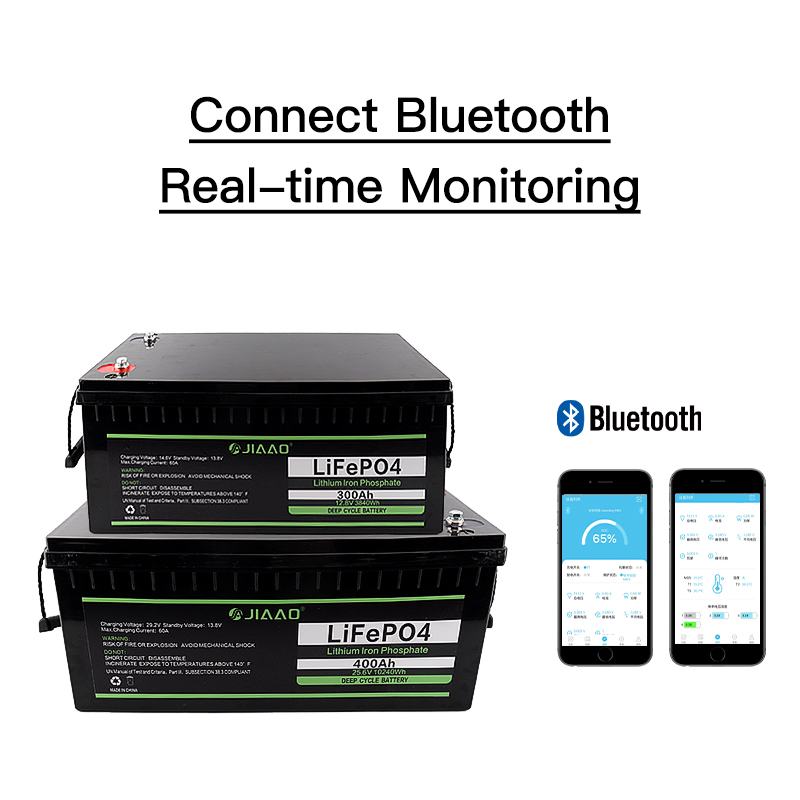 25V 300/400Ah uppladdningsbara LiFePO4 litiumjonbatterier batteri med bluetooth BMS