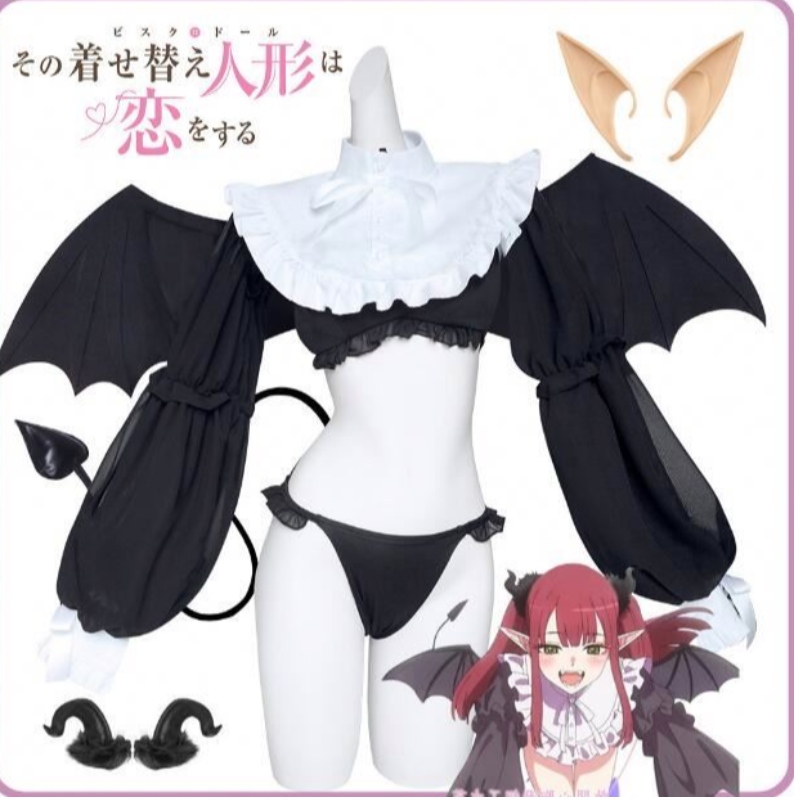ecowalson anime rizu kyun cosplay costume min klänning älskling cosplay kitagawa marin bikini cosplay costume kurroe shizuku wig