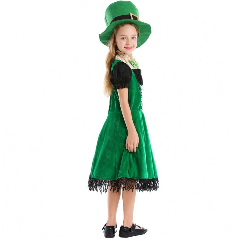 Högkvalitativ Elf Children Cosplay Fancy Party Dress Carnival Leprechaun St. Patrick \\ 's Day Halloween Cosplay Costume