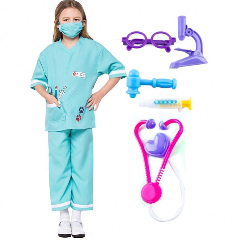 Dr Uniform Animal Doctor Veterinarian låtsas Play Dress Up Set Halloween Costumes With Medical Kit HCBC-013