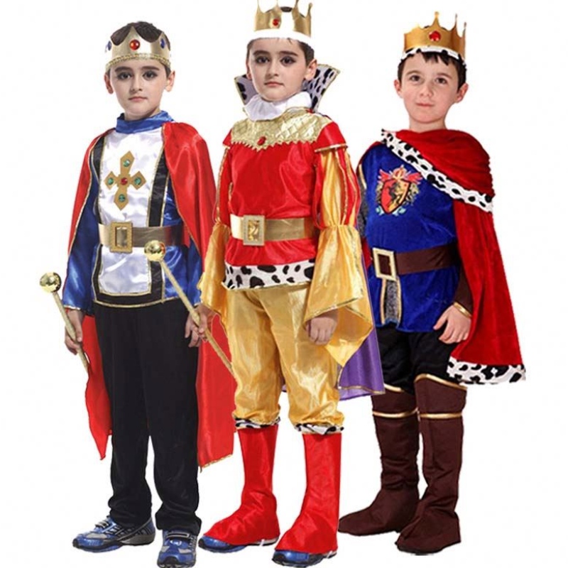 Halloween Party Fancy Dress Up Knight Carnival Warrior Prince King Costume For Boys HCBC-021