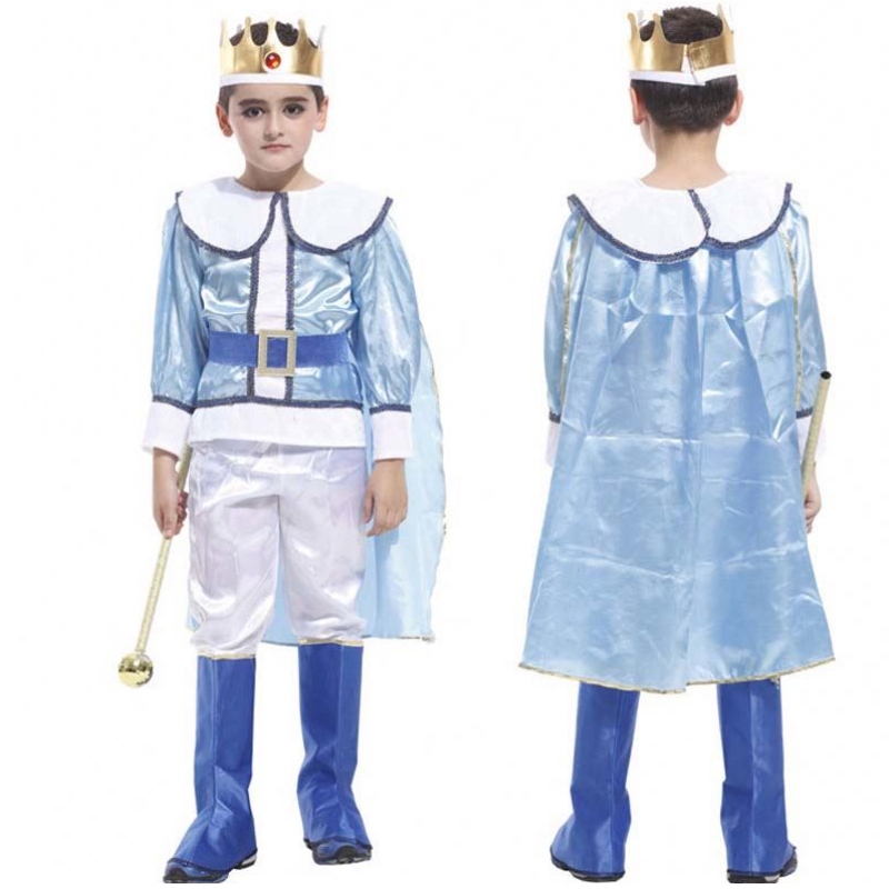 Halloween Christmas Cosplay Party Outfits Fancy Dress Up Kids Boys Medieval Prince Boy King Costume HCBC-022