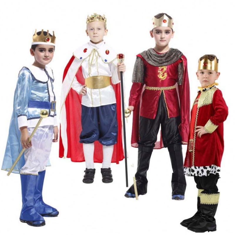 Halloween Christmas Cosplay Party Outfits Fancy Dress Up Kids Boys Medieval Prince Boy King Costume HCBC-022