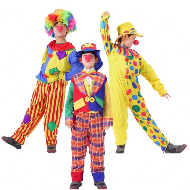 Halloween Kid Holiday Variety Funny Full Set Costume Cosplay Clown Cloths Suit HCBC-027