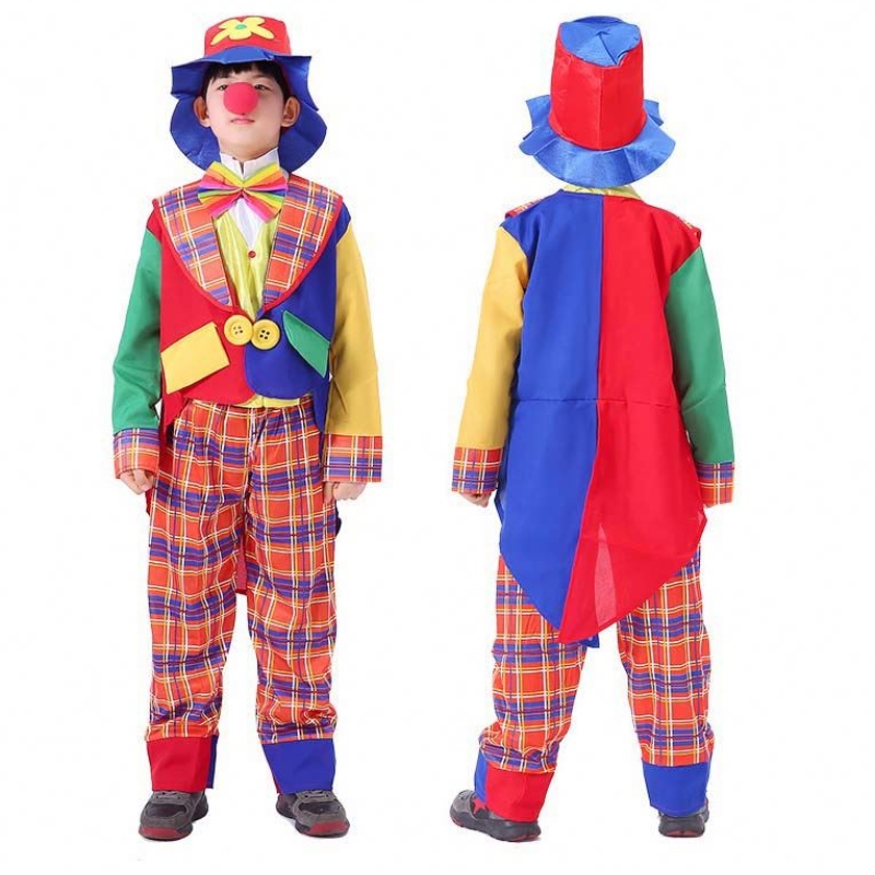 Halloween Kid Holiday Variety Funny Full Set Costume Cosplay Clown Cloths Suit HCBC-027