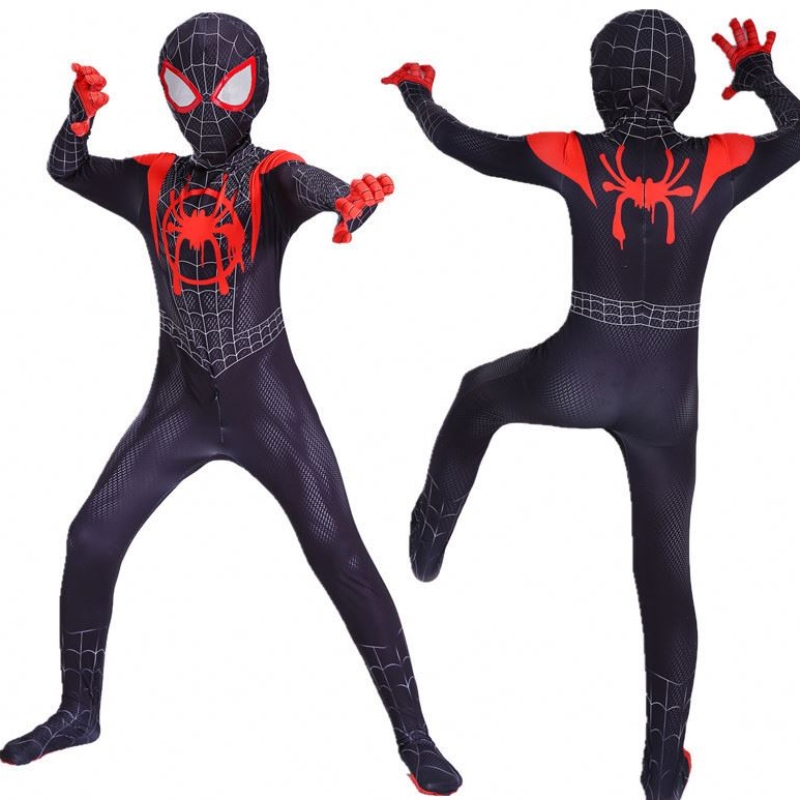 Filmspel kostym förälder-barn parallell universum svart spindel jumpsuit vuxen anime cosplay spiderman halloween kostym