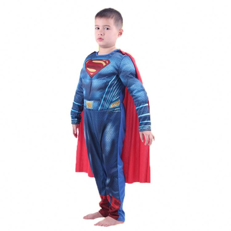 Halloween cosplay fest fancy klänning barn superhjälte superhjälte muskel kostym barn super man kläder