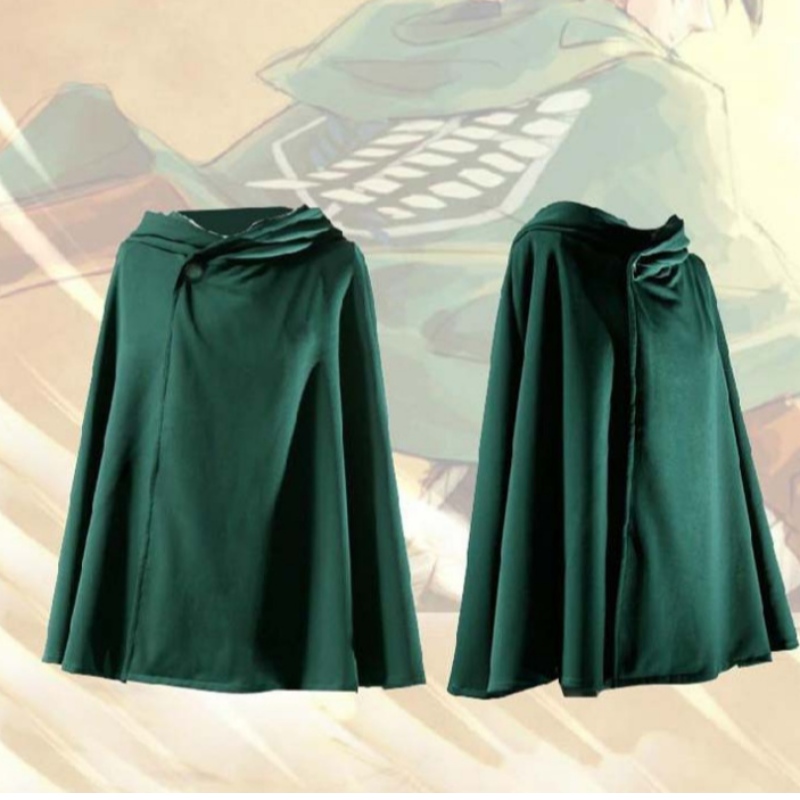 Cosplay costume japansk anime hoodie cosplay costume green cape mens kläder attack på ti-tan