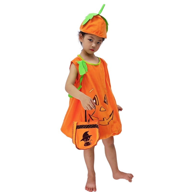 Barnens Halloween Pumpkin Costume Kindergarten klä upp prestandakläder