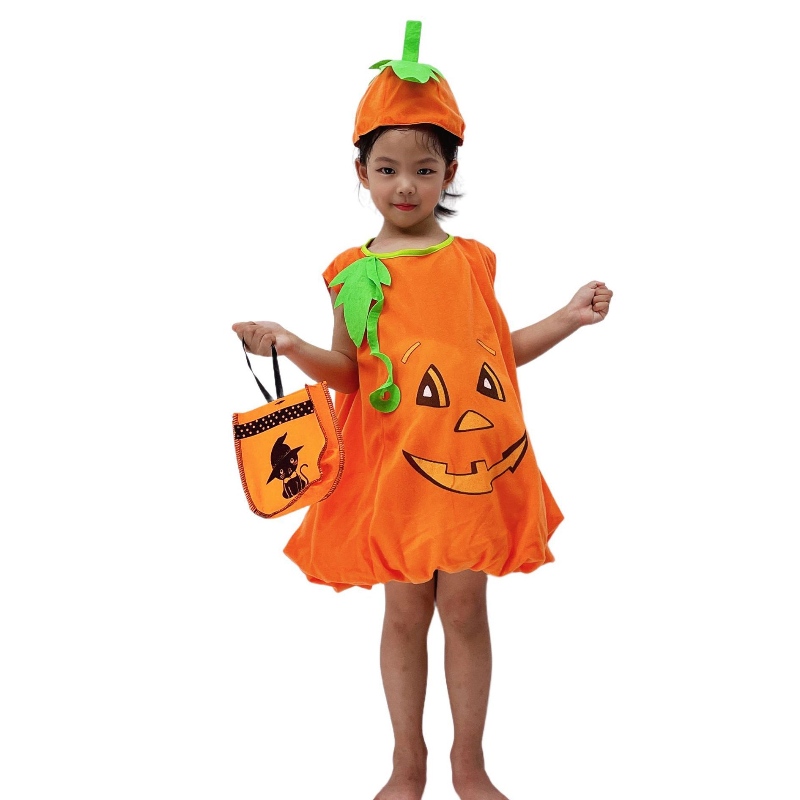 Barnens Halloween Pumpkin Costume Kindergarten klä upp prestandakläder