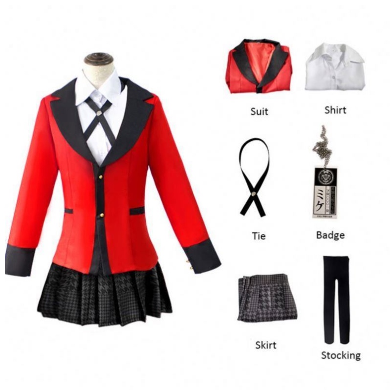 nime kakegurui cosplay figur yomotsuki run cosplay kostym kappa jk skol flickor enhetlig hoodie halloween klänning för kvinnor